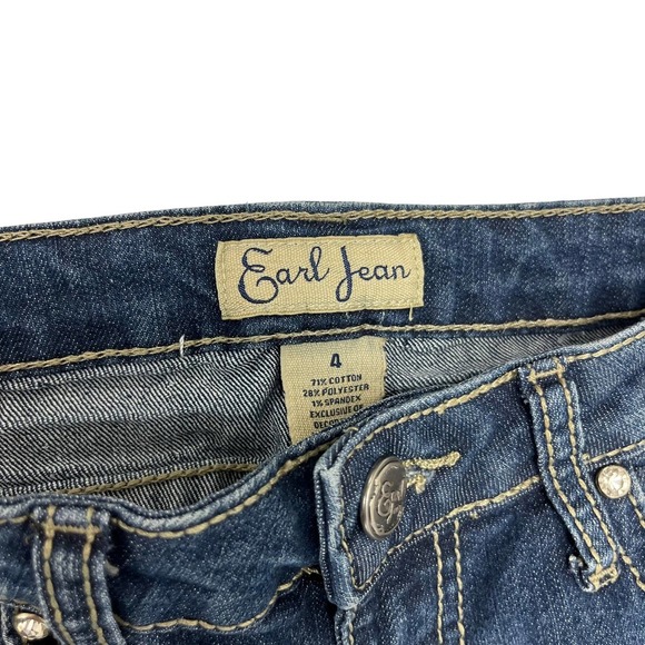 Earl Jeans Medium Wash Embroidered Rhinestone Ankle Jeans 4 - Picture 3 of 6